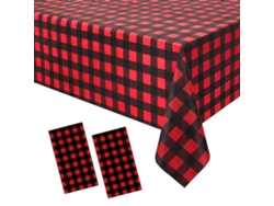 JILLIOPER Mantel rectangular desechable de plástico cuadros azul claro, ideal para picnic al aire libre, cocinas, vacaciones y fiestas de cumpleaños