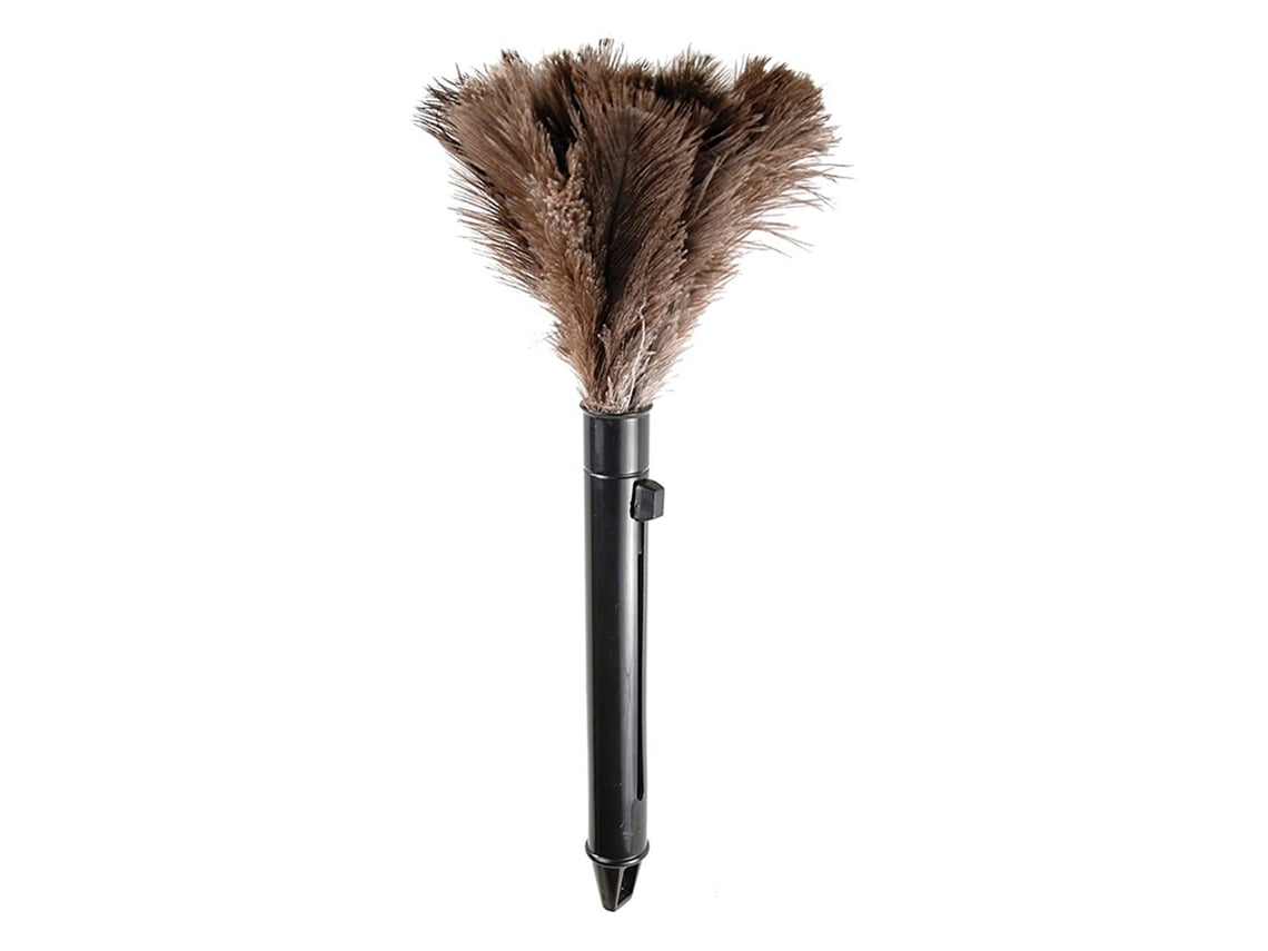 Bolígrafo de pluma marrón lavable, portátil, compacto, bolígrafo de pluma de avestruz, ABS, mini bolígrafo de pluma con mango para uso doméstico.