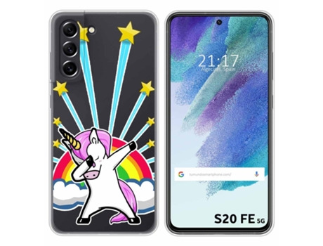 Carcasa Samsung Galaxy S21 FE 5G TUMUNDOSMARTPHONE Dibujos Transparente Multicolor