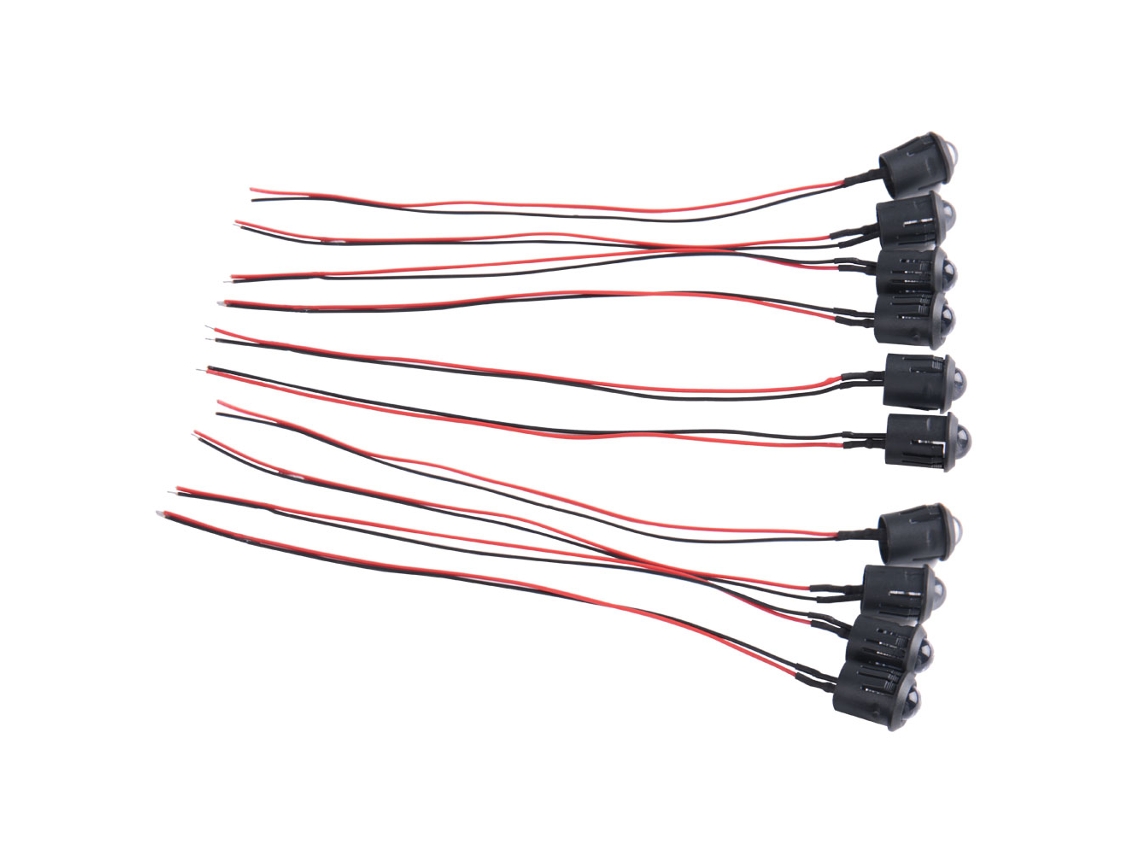 10 Piezas Bombillas Led Pre Cableadas 12v 10mm Ultra Brillantes Luces Constantes Transparentes