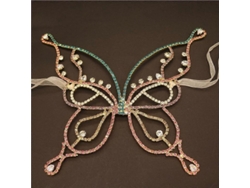 Máscara De Mujer Con Pedrería Para Fiestas De Disfraces, Bailes, Banquetes Y Como Accesorio De Joyería Con Forma De Mariposa.
