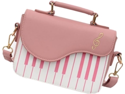 Bolso Bandolera Cuadrado Pequeño Para Mujer En Piel Sintética Rosa Con Bordados Coloridos, Estilo Chic Y Creativo, Ligero.