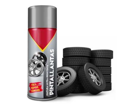 TIENDA EURASIA – Pintura Spray Llanta, Acabado Liso y Brillante, Plata, 150ml, 5x17.5cm