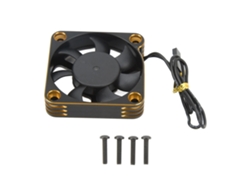 Ventilador de refrigeración para motor RC de 50 mm con disipador de calor, aluminio JST, accesorio para coche RC, negro y dorado.