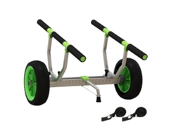 Carro ajustable para kayak con correa de tensión, verde y negro, VELTRIX