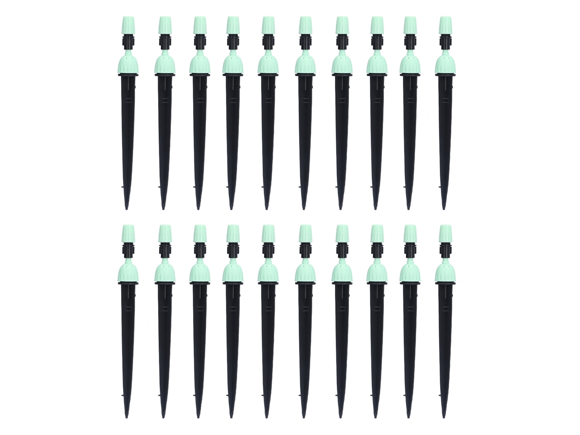 20 Goteros De Riego Ajustables Con Conexión 4/7, Material Plástico, Caudal De 0 A 40 L/h Para Jardín E Invernadero.