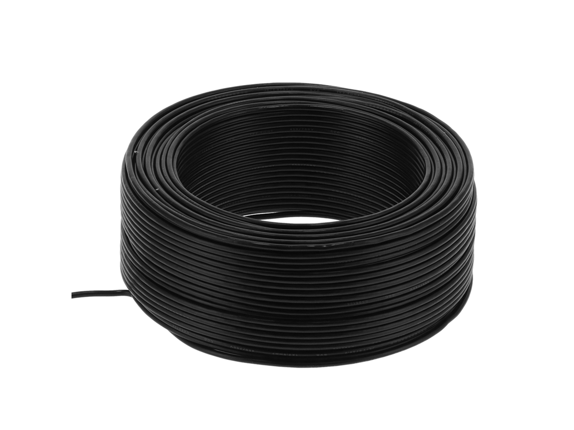 Cable eléctrico de PVC con aislamiento de cobre BVR-1x2.5, 19 conductores, 100 m, negro, AC450V