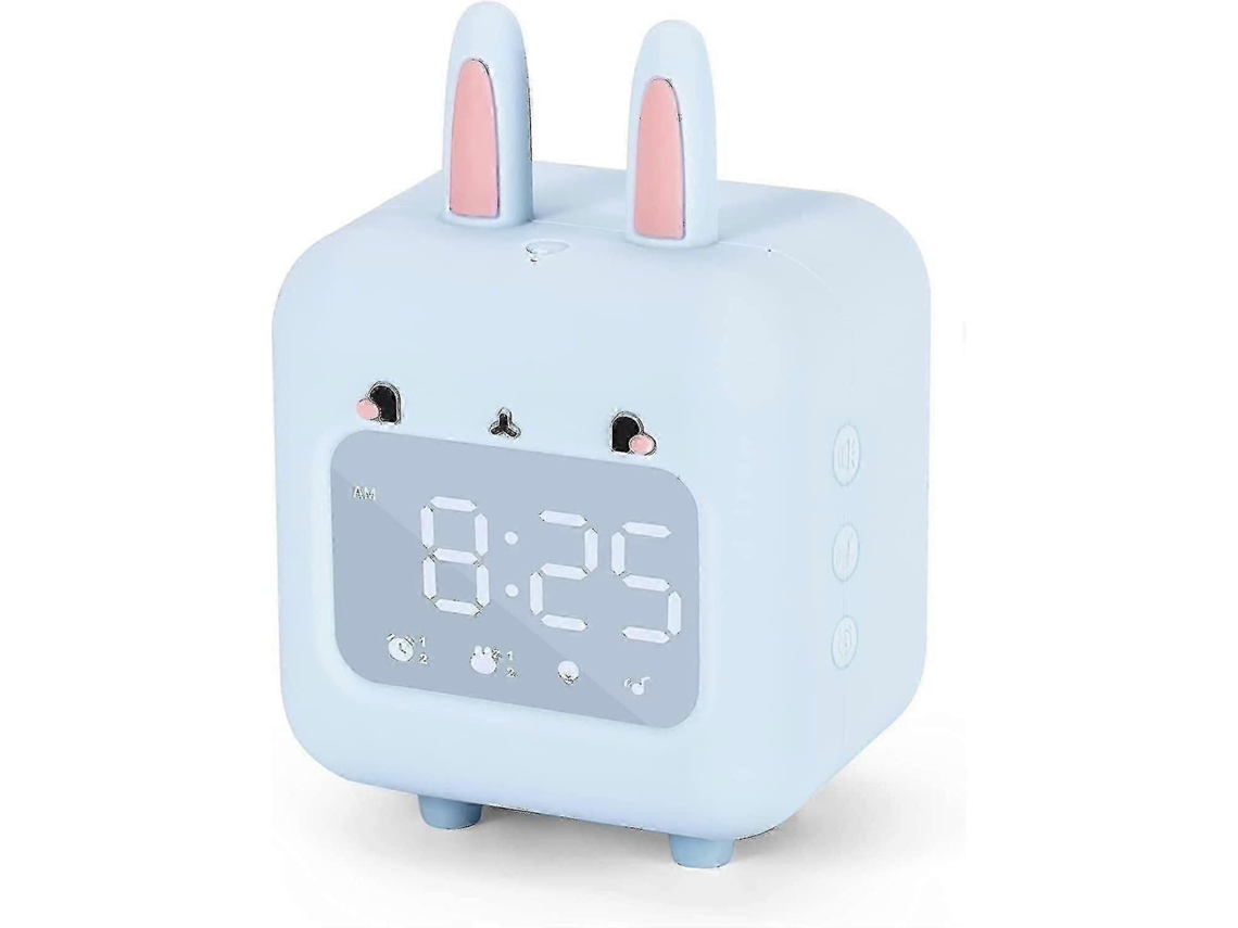 Reloj despertador digital infantil, diseño de conejito adorable para niñas, despertador con ruido blanco. GOKOCO