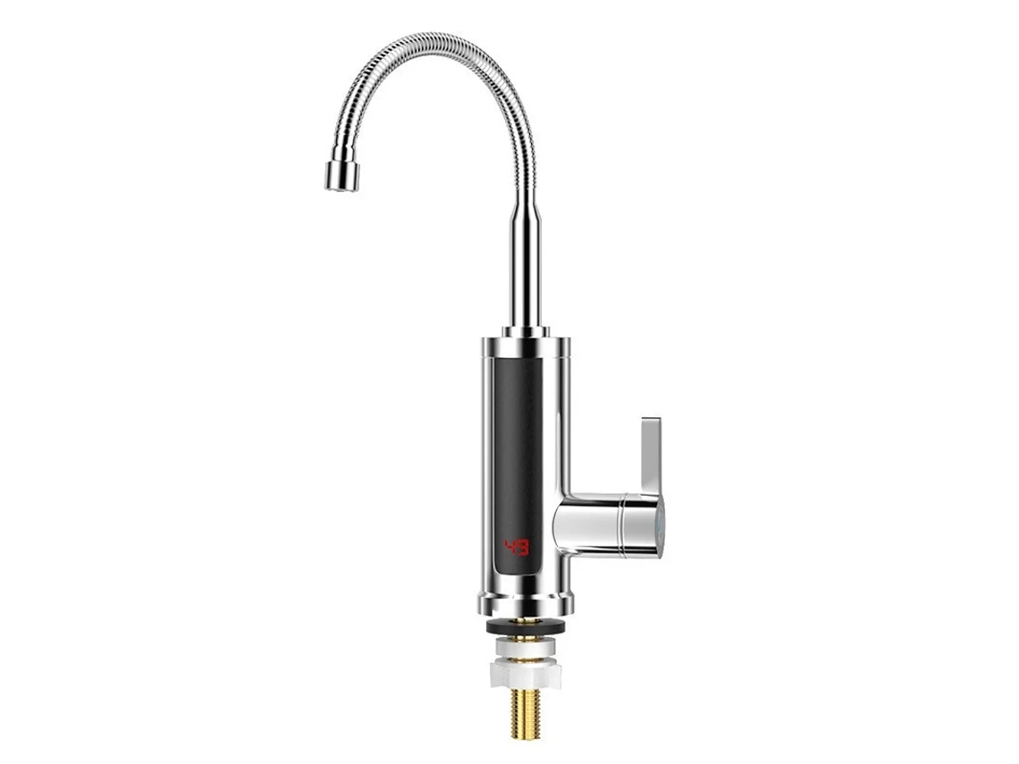 Grifo de cocina Eifson, grifo eléctrico instantáneo con tubo universal giratorio de 360°, acero inoxidable, pantalla LED