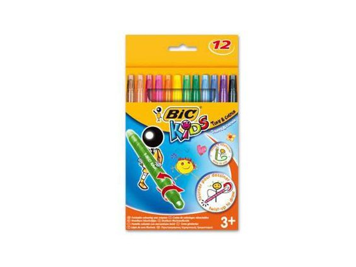 Turn&Colour Bic Kids Lápiz Cera 12 Colores