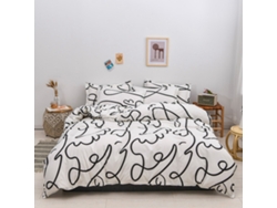 2026-conjunto De Cama 4 Piezas Estilo Simple De Algodón Suave Acolchado Transpirable Para Hogar