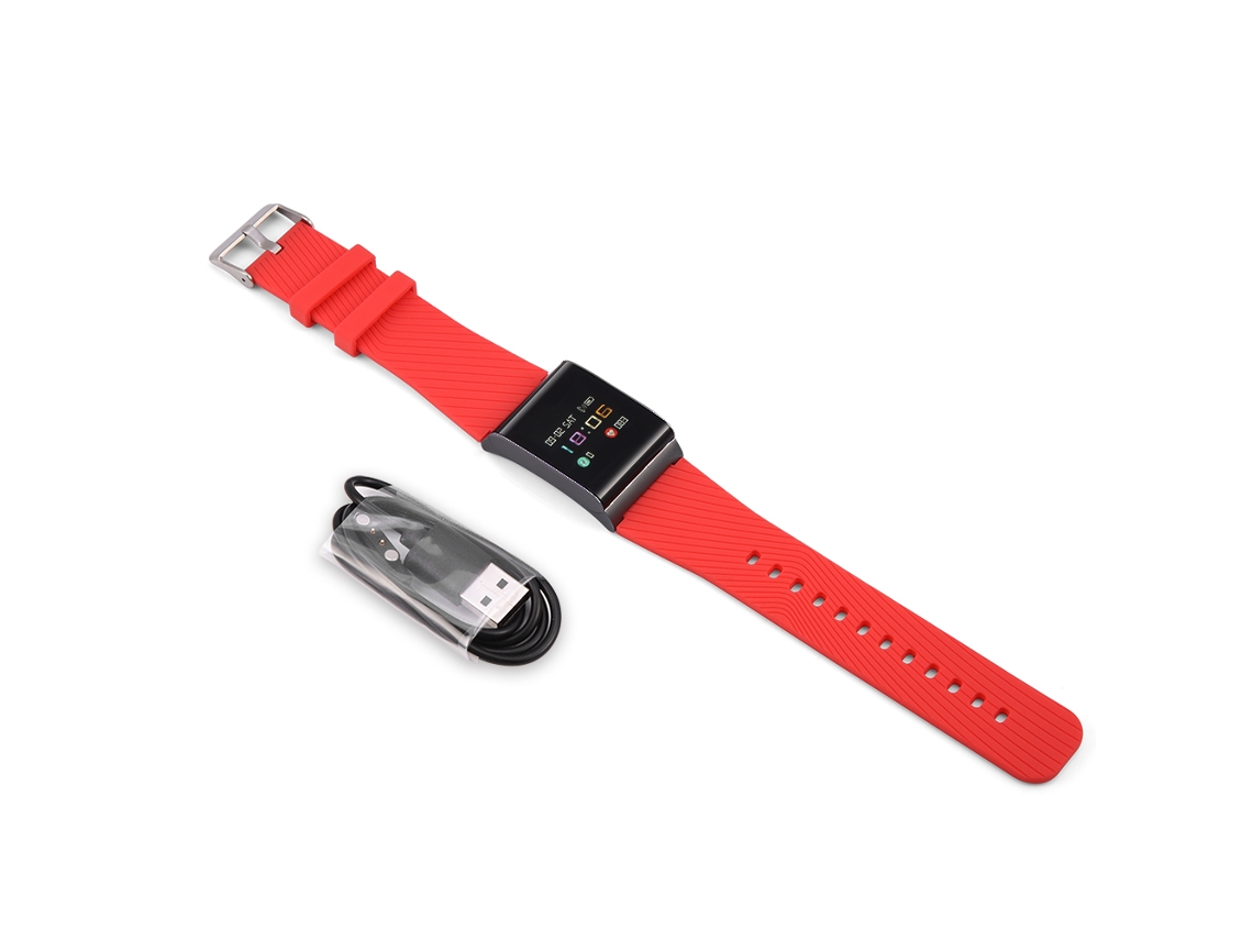 Pulsera Inteligente Bluetooth Para Fitness Con Podómetro Para Ios Android Rojo