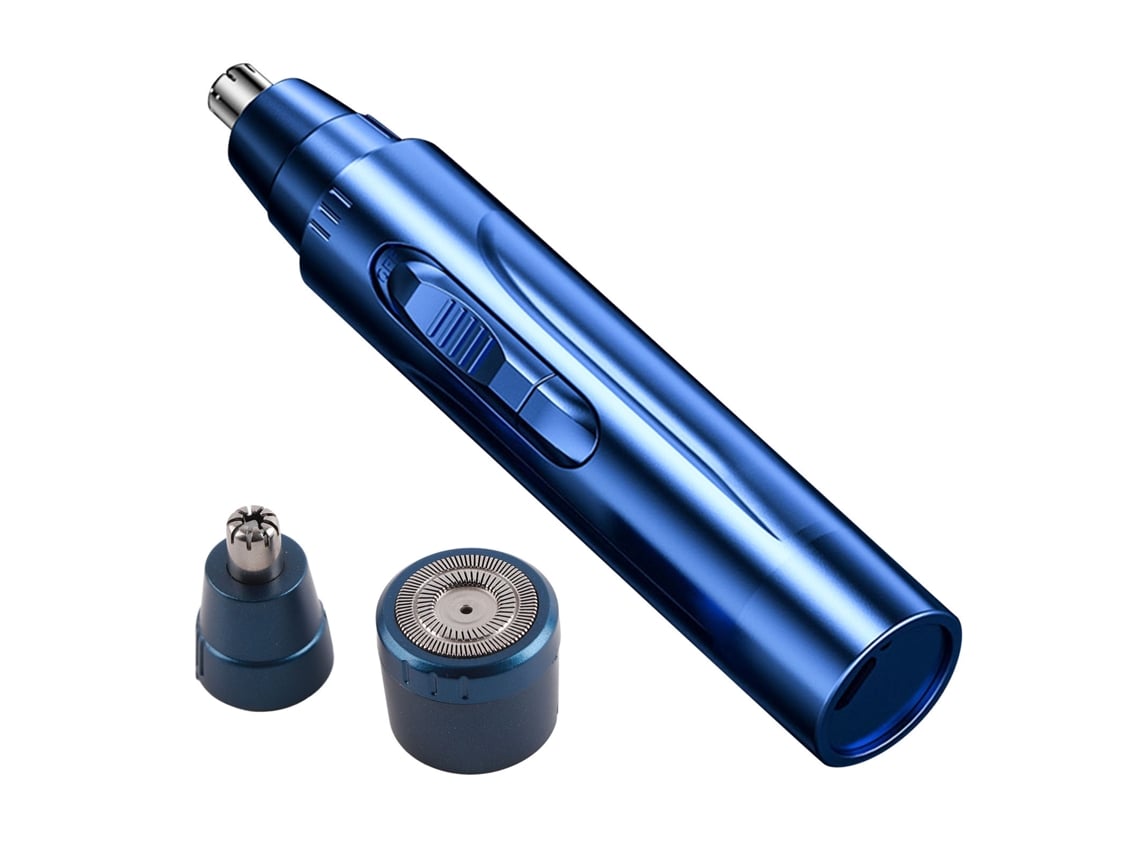 Trimmer Eléctrico Para Pelo De Nariz Y Oídos Con Doble Cuchilla Acero Inoxidable Cortapelos Potente Azul