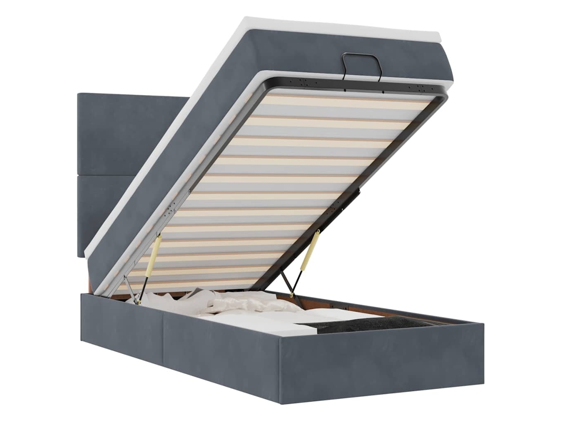 Maison Exclusive - Estructura Cama Otomana Colchones Terciopelo Gris Oscuro