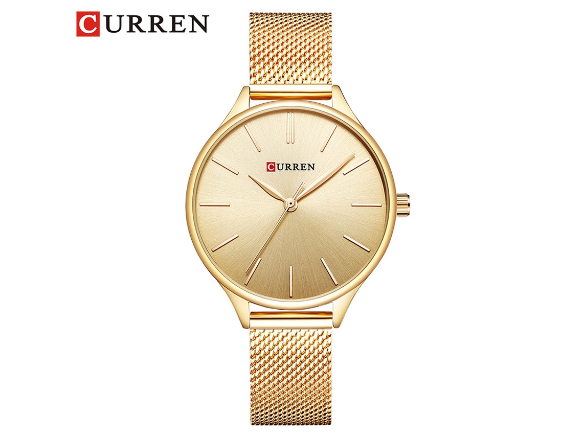 Reloj De Cuarzo Ultrafino E Impermeable Para Mujer Con Correa De Malla (dorado)