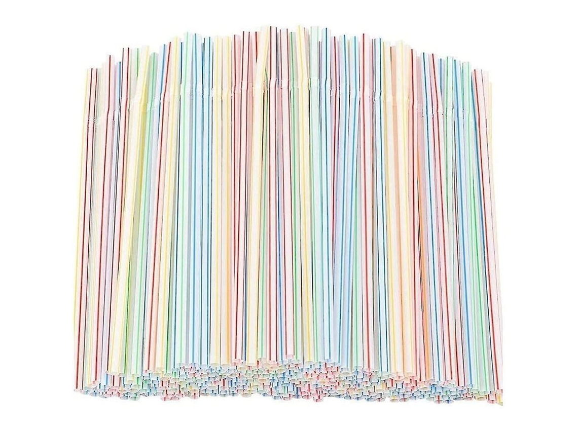 600 Pajitas De Plástico Flexibles Y Coloridas Para El Hogar, Bares Y Fiestas.