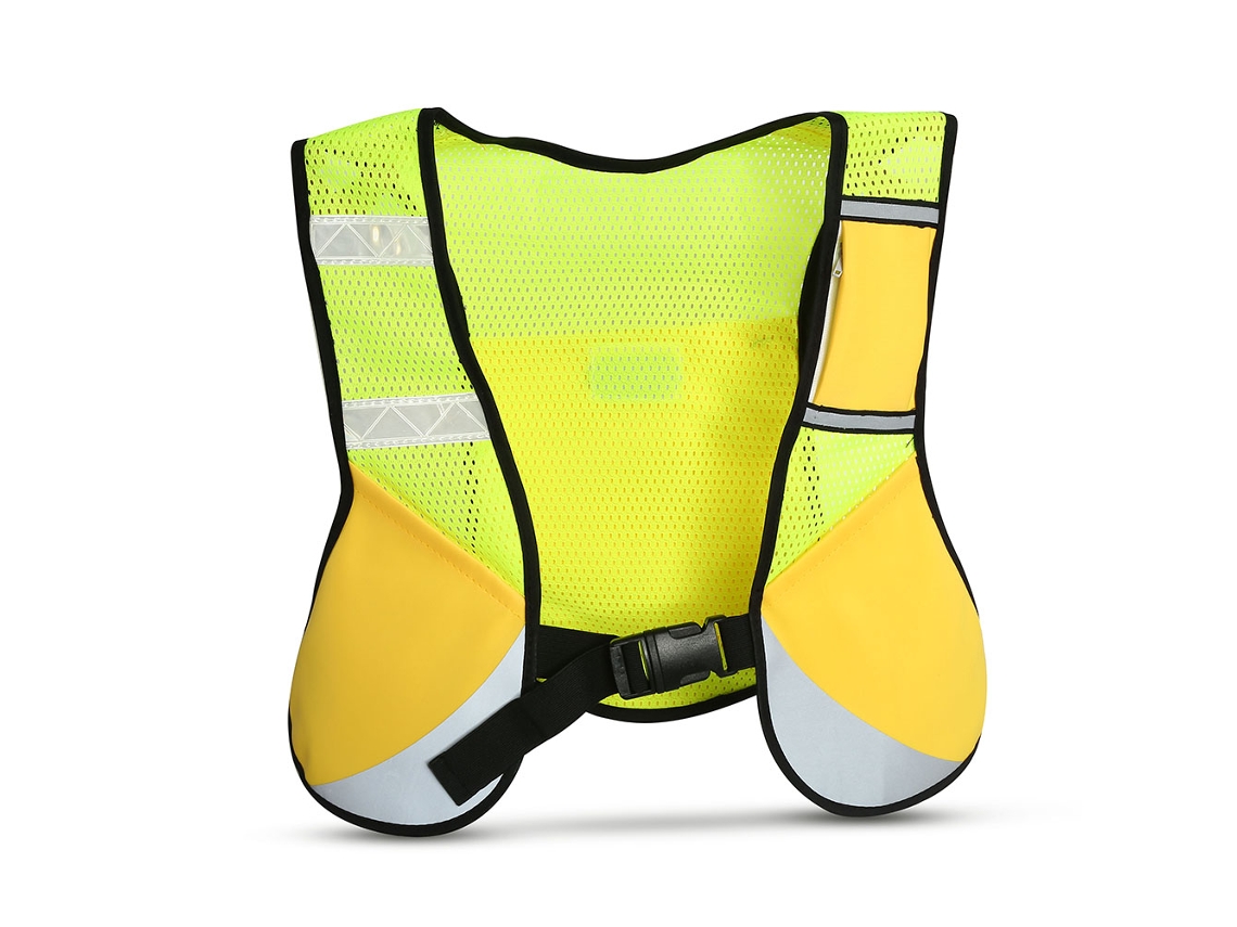 Colete Refletivo Multifuncional Para Ciclismo Corrida Noturna Hiking Amarelo