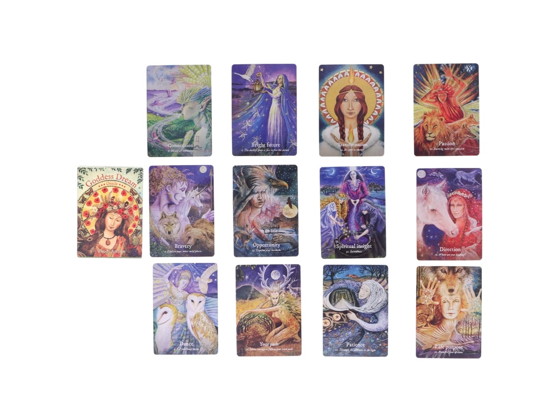 Cartas Del Tarot Sueño De La Diosa: Baraja De Adivinación En Inglés Con Papel Holográfico Para Principiantes