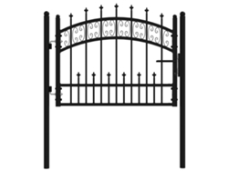 Maison Exclusive - Puerta De Valla Kampen Con Punta De Lanza Negra, 103x75 Cm, Acero