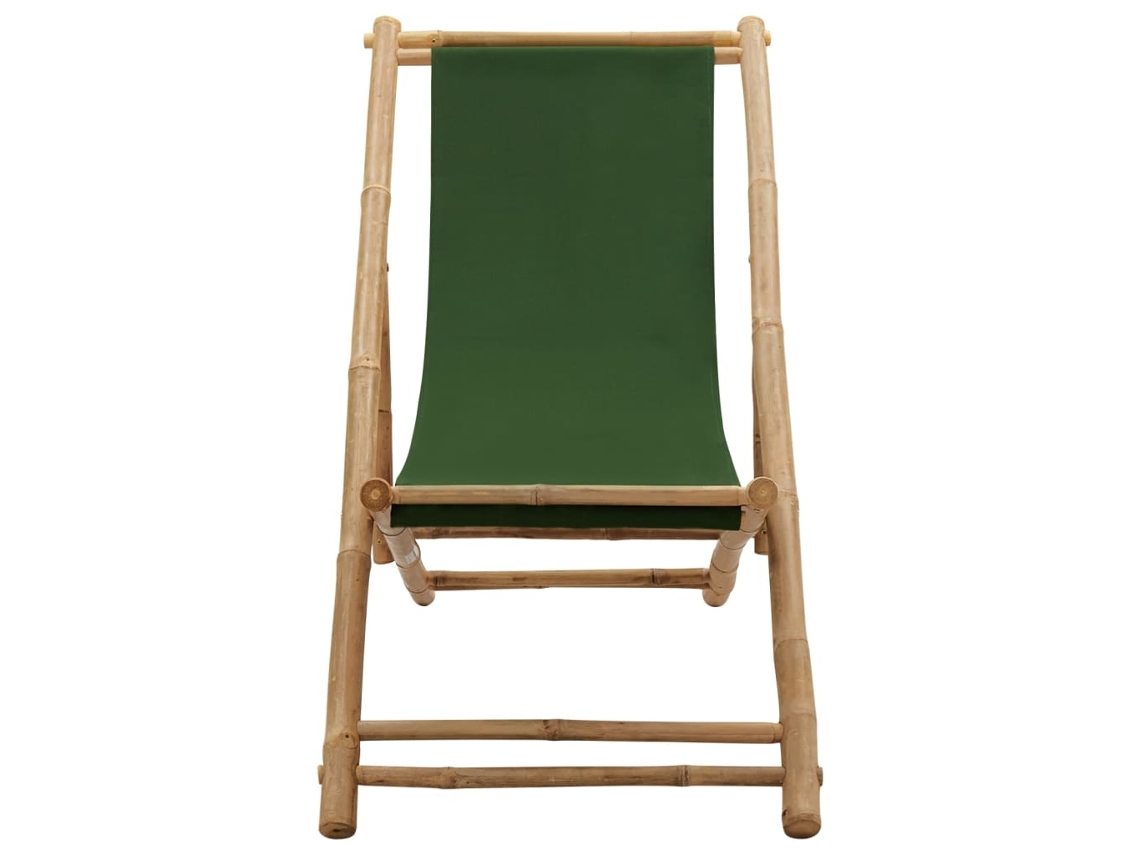 Tumbona Maison Exclusive - Bambú y lona verde