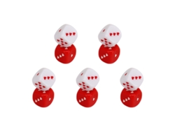 Omni-set De 5 Pares De Dados Corazón Rojo Y Blanco Plástico Seguro Métodos De Juego Múltiples Portátil Moda