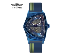 (estilo 3) Relógio Mecânico Masculino Triangular Vazado, À Prova D'água, Totalmente Automático, Com Pulseira Adesiva.