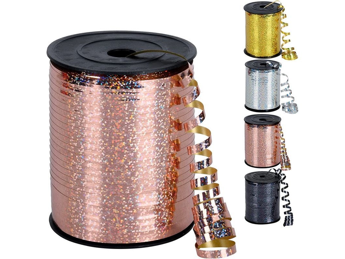 Cinta De Globos Plateada Brillante 500 Yardas 5mm, Cinta De Metal Liso Para Globos Y Regalos (rosa Dorado)