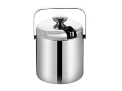 Cubitera de acero inoxidable con doble pared aislante, capacidad de 3000 ml, tapa y pinzas para enfriar champán y vino.