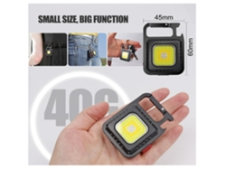 Mini linterna de llavero 7 modos de luz, luz de trabajo de llavero COB magnética recargable, luz de bolsillo portátil multifuncional (negro) YIZHOOD