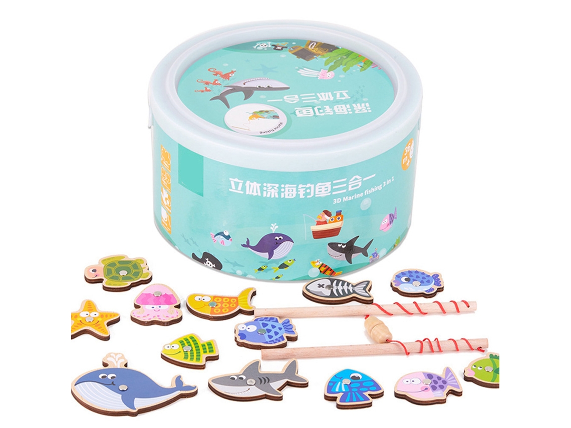 Jinwei-juguete De Pesca De Madera Para Niños, Juguete De Pesca Cute Y Educativo