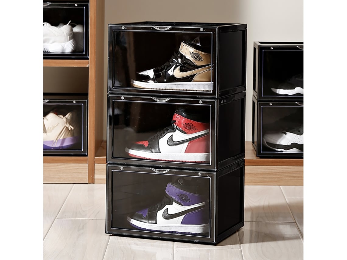 Cajas para Zapatos Apilables con Cierre Magnético - Color Negro