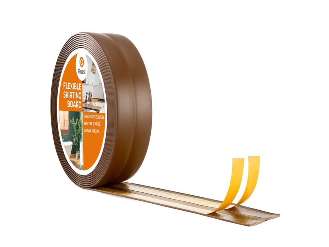 Tira de PVC autoadhesiva, elástica y suave, 25 x 15 mm, 15 m, color marrón Quest