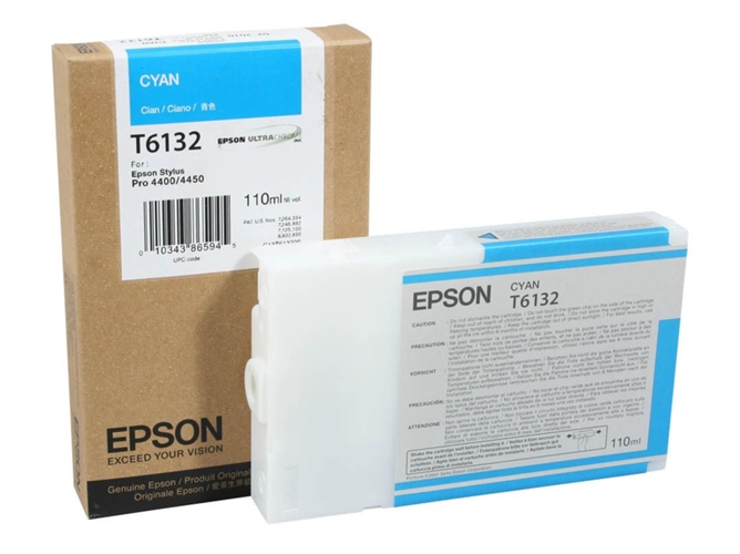 Cartucho de tinta original EPSON, T6132 110 ml , Cian, C13T613200