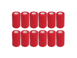12 Vendas Elásticas Autoadhesivas Para Vacas, Perros Y Caballos, 10 Cm, Látex Rojo Natural