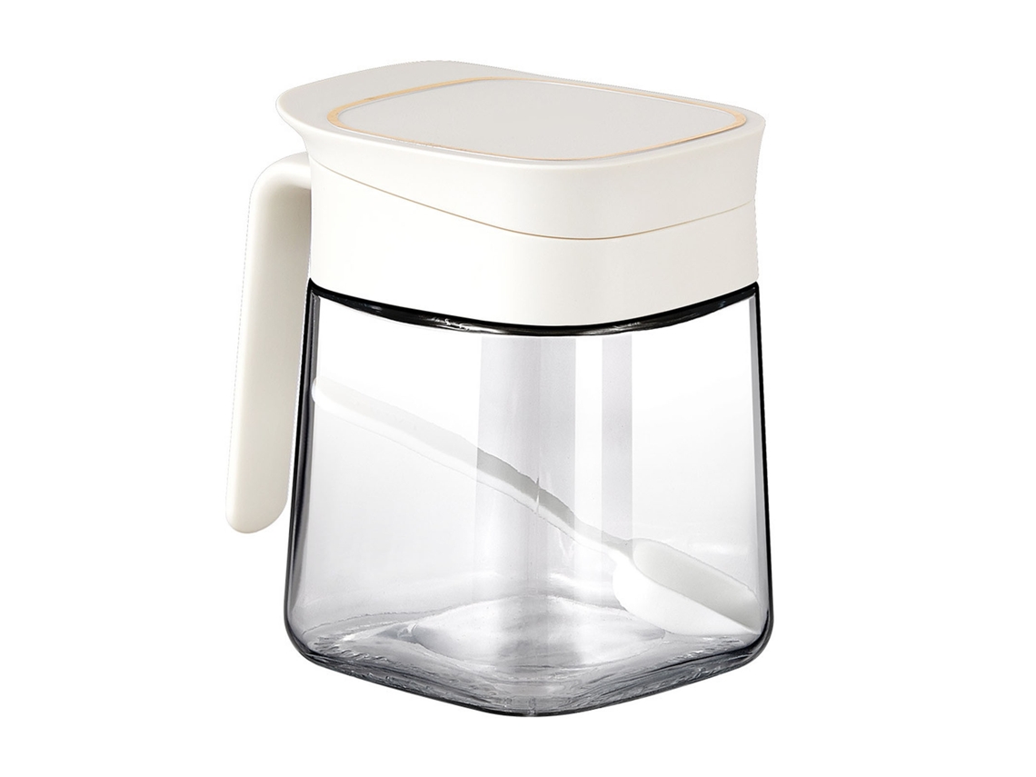 Tarro De Vidrio Transparente Para Condimentos Sal Azúcar Pimienta Cocina Hogar Blanco