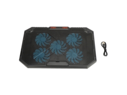 Base De Refrigeración Para Portátil Con 5 Ventiladores, Iluminación Rgb Y Ajuste De Altura Para Portátiles De 13‑17 Pulgadas