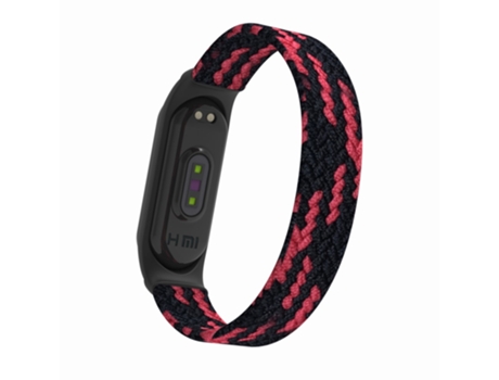 Correa de nailon elásticob talla S para Xiaomi Mi Band 5/4/3 - negro/rojo