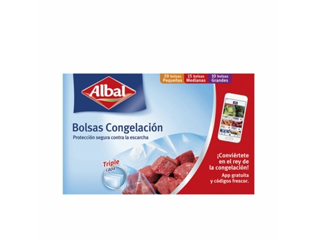 Set de Bolsas Reutilizables para Alimentos Albal Congelador 45 Unidades