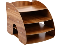 Besportble Estantería De Escritorio De Madera De Cerezo Y Almacenamiento Multifuncional Para Archivos Y Sum...