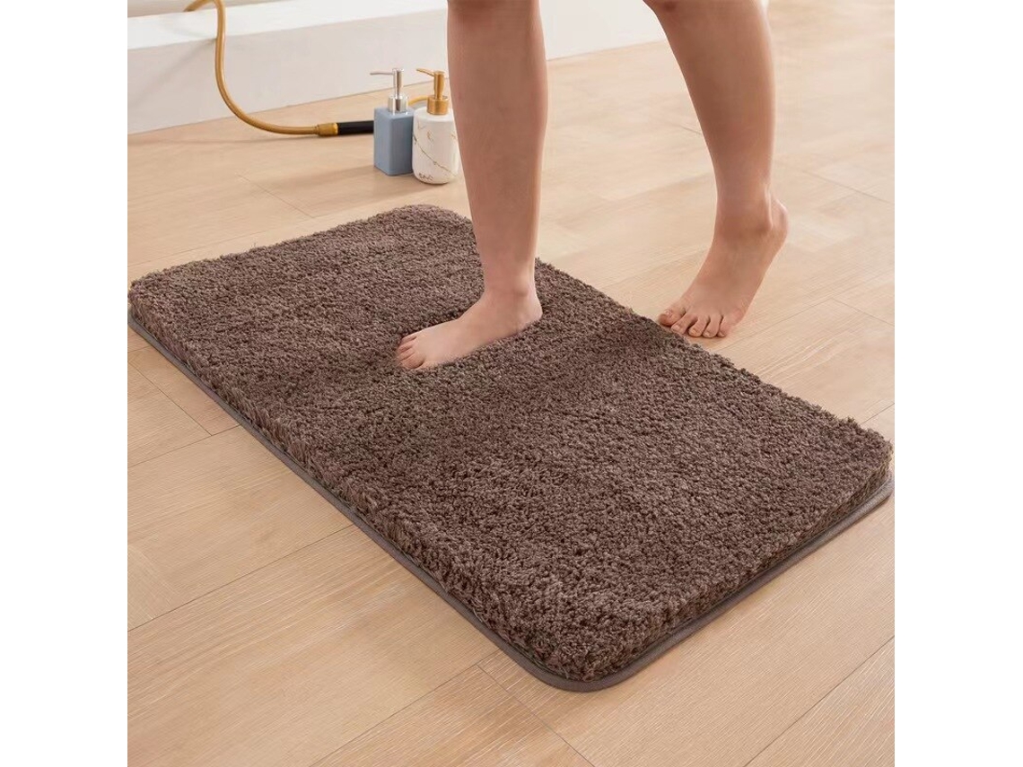 (color Café) Alfombrilla De Felpa Gruesa De Alta Calidad, Absorbente Y Antideslizante, 1 Pieza.
