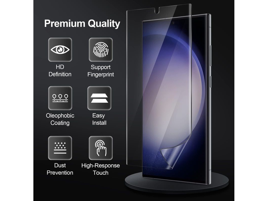 Paquete De 3 Protectores De Pantalla Transparentes Premium Para Samsung S23, Ultra Resistentes Al Agua Y A La Grasa.