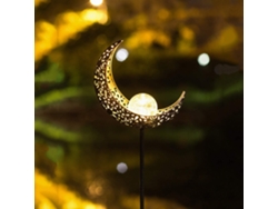 Lámpara solar de jardín Hollow Moon de acero inoxidable resistente al agua