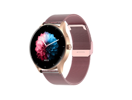 SHAH ARPAN ZL50 Reloj inteligente Presión arterial Monitoreo de oxígeno en sangre Asistente de voz Música Clima Acero Rosa
