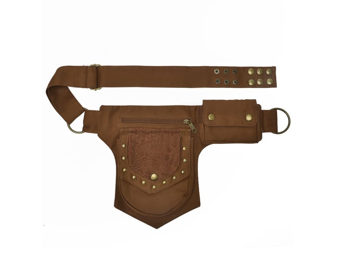 Bolsa De Cadera Para Mujer Y Hombre Con Encaje Y Cremallera De Alta Calidad Color Marrón
