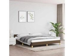 Cama Sin Colchón De Tela Marrón Oscuro 160x200 Cm