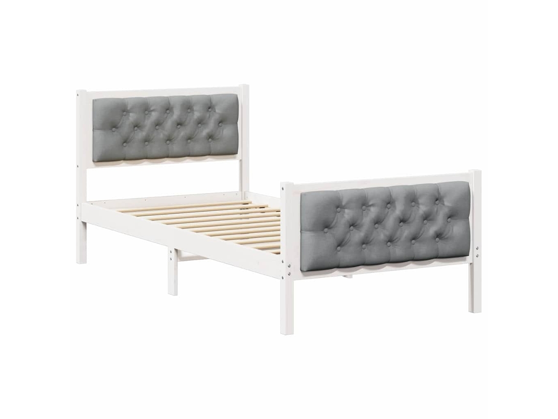 Maison Exclusive - Estructura De Cama Gris Claro 90 X 190 Cm Madera De Pino Macizo