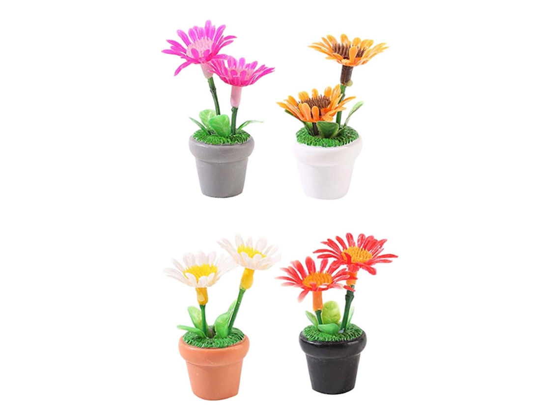4 mini macetas ornamentales para el hogar y las flores - Slowmoose