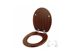 Tampa De Sanita Relaxdays, Fecho Suave Duplo, 37,5 X 43,5 Cm, Mdf, 150 Kg, Assento Oval, Castanho Escuro
