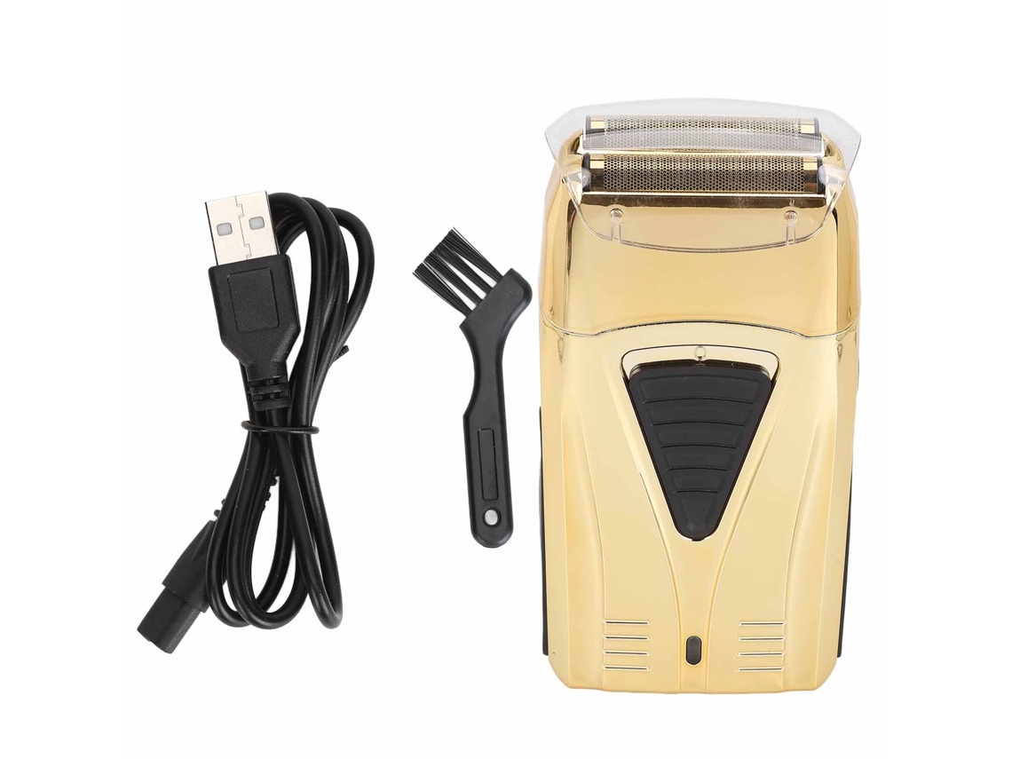 Aparador de barba elétrico masculino 2026 com carregamento USB eficiente e cabeça de lâmina portátil para uso doméstico.