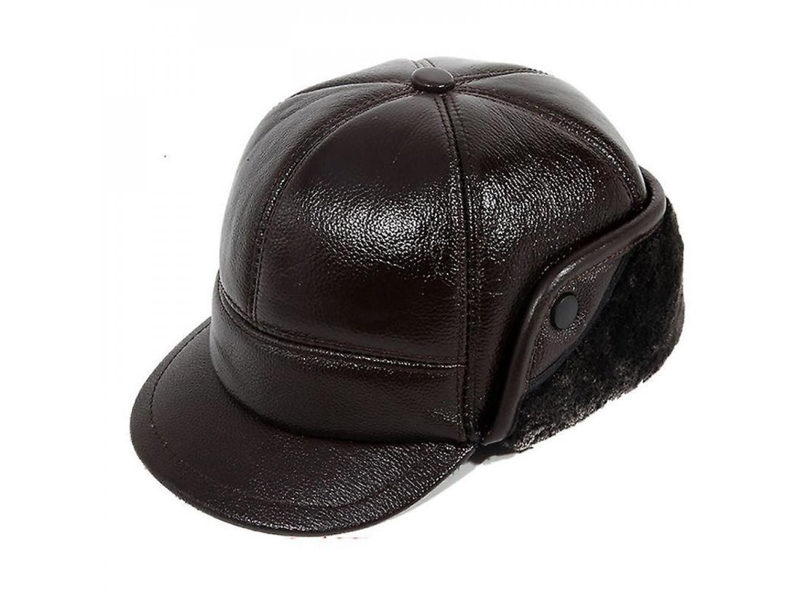 2026-sombrero De Cuero Auténtico Para Hombre, Gorra De Béisbol De Piel Real, Calientito Para Otoño Invierno Regalo Navidad Xl Marrón